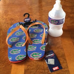 🏀UF Logo Flip Flops & FREE Collapsible Bottle 🏀